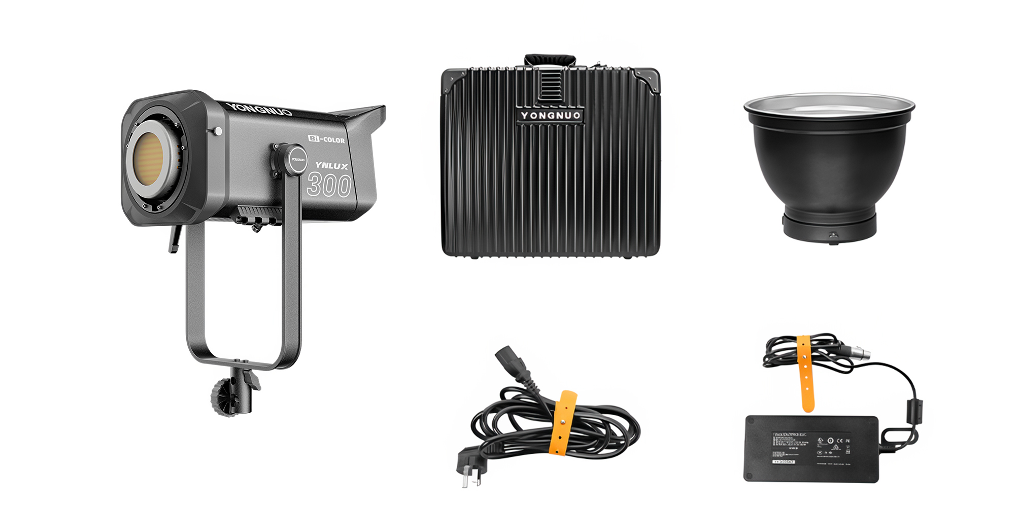 Lampa LED Yongnuo LUX300 RGB Kit - WB (2000 K - 10000 K) - Solidna konstrukcja z mocowaniem Bowens